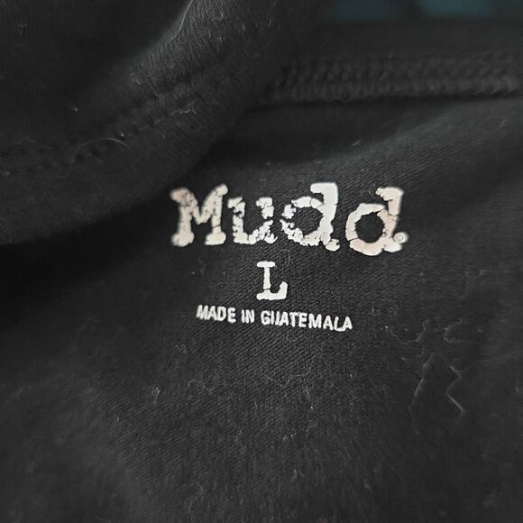 Mudd Junior's Size Large Black Cotton Blend Gathered Wide-Strap Crop Top - Picture 2 of 5